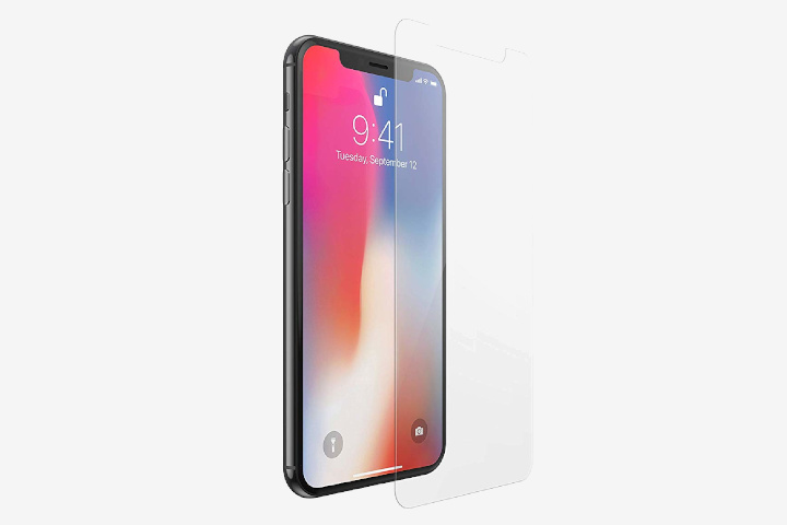 El protector de pantalla ShieldView de Speck para iPhone Xs está hecho de vidrio templado 9H,