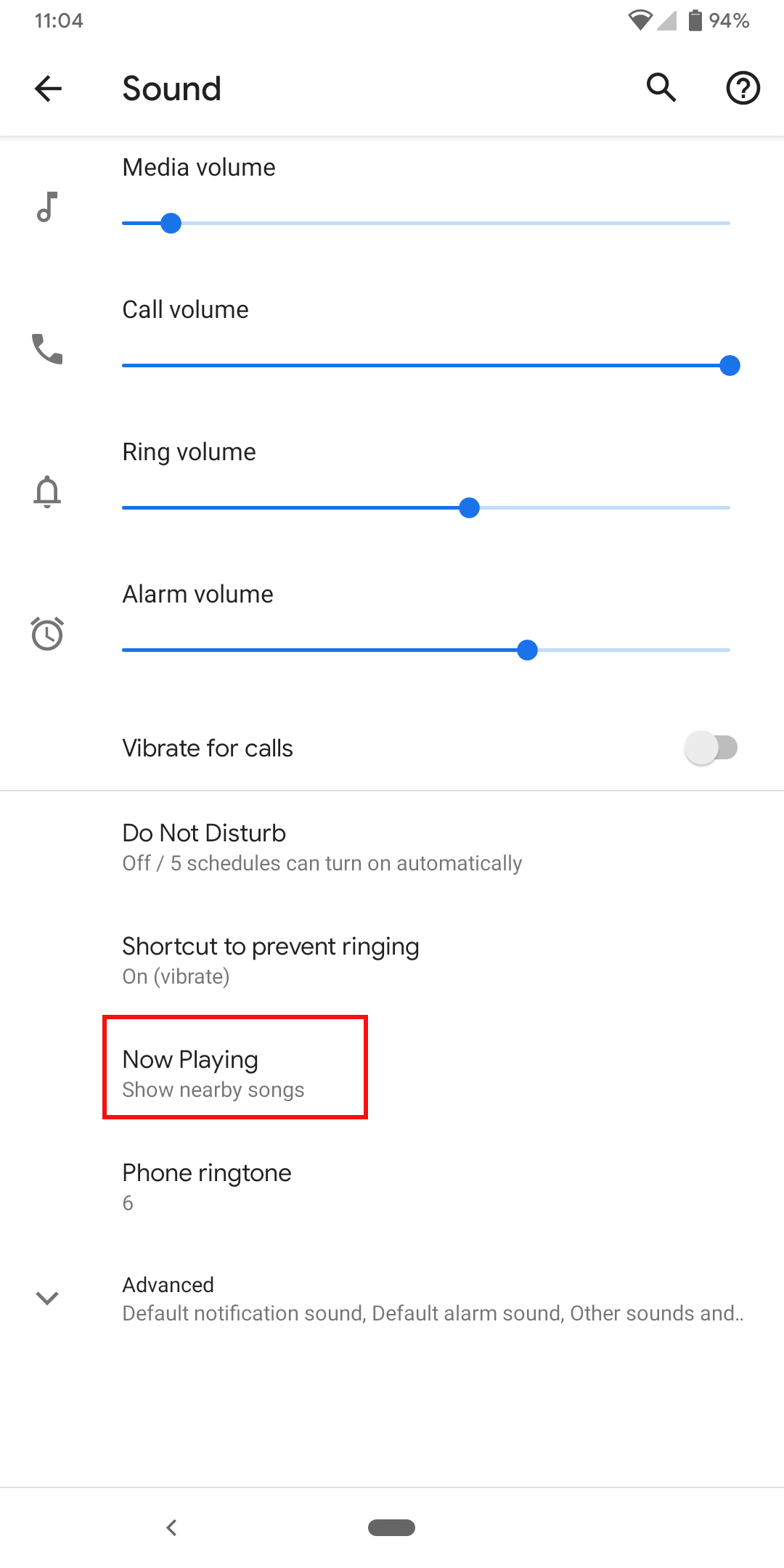 activar now playing en el pixel 2 200x200