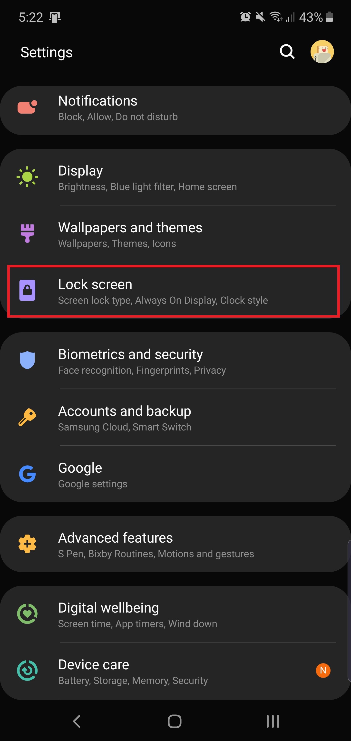 configuraciones para cambiar en galaxy note 10 y plus lock screen 222x222