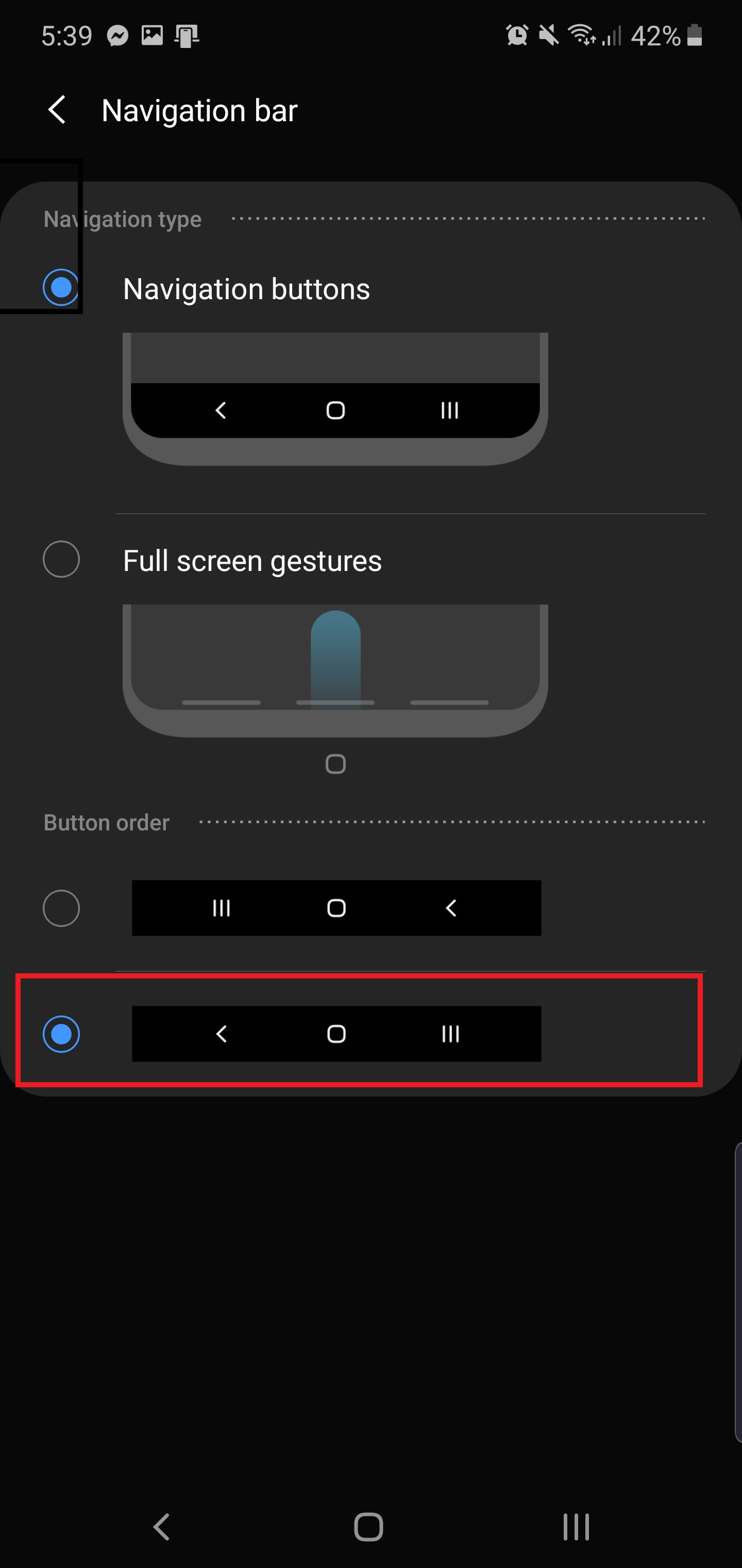 configuraciones para cambiar en galaxy note 10 y plus navigation layout 222x222