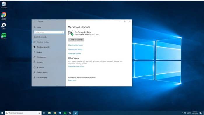 las actualizaciones de Windows 10