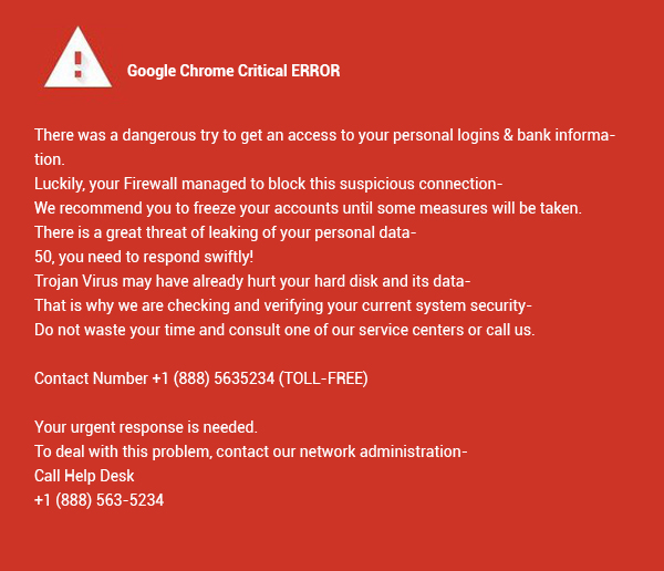 error critico de google chrome critical malware
