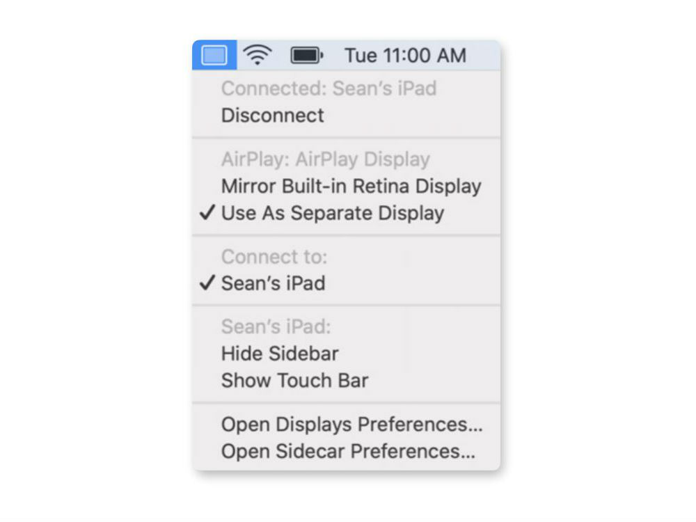 Sidecar en macOS Catalina