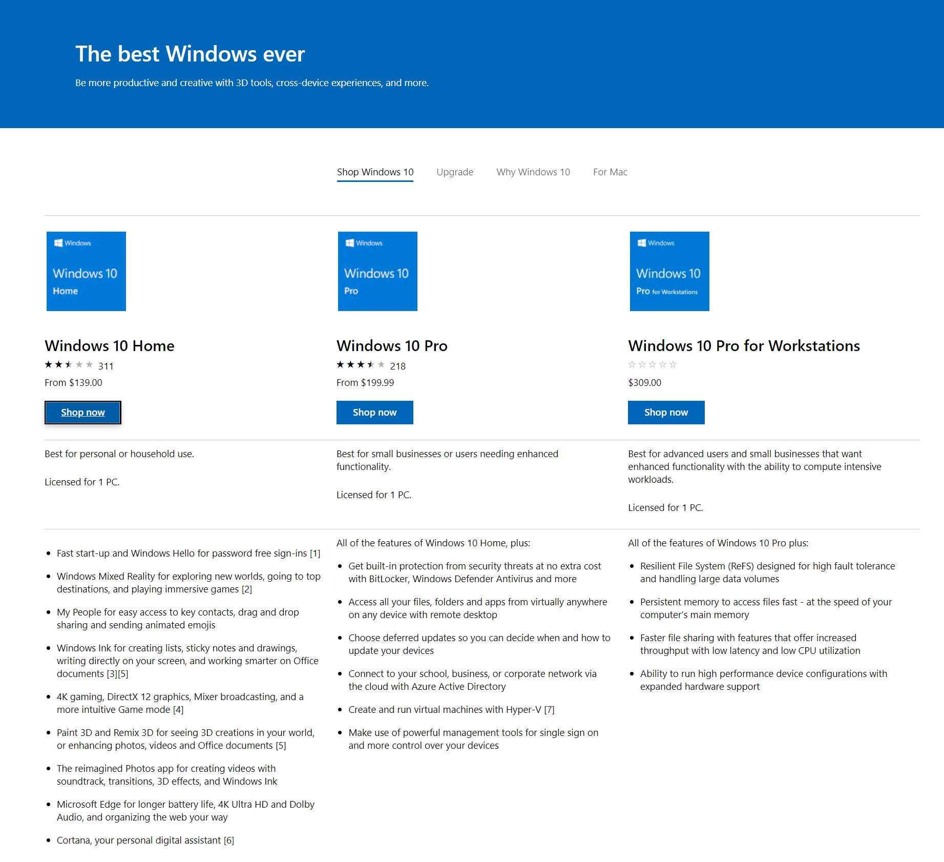 Captura de pantalla de la Microsoft Store . Te contamos cómo actualizar de Windows 7 a Windows 10