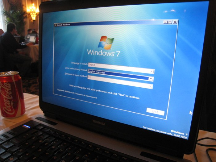 Pantallazo de inicio de Windows 7