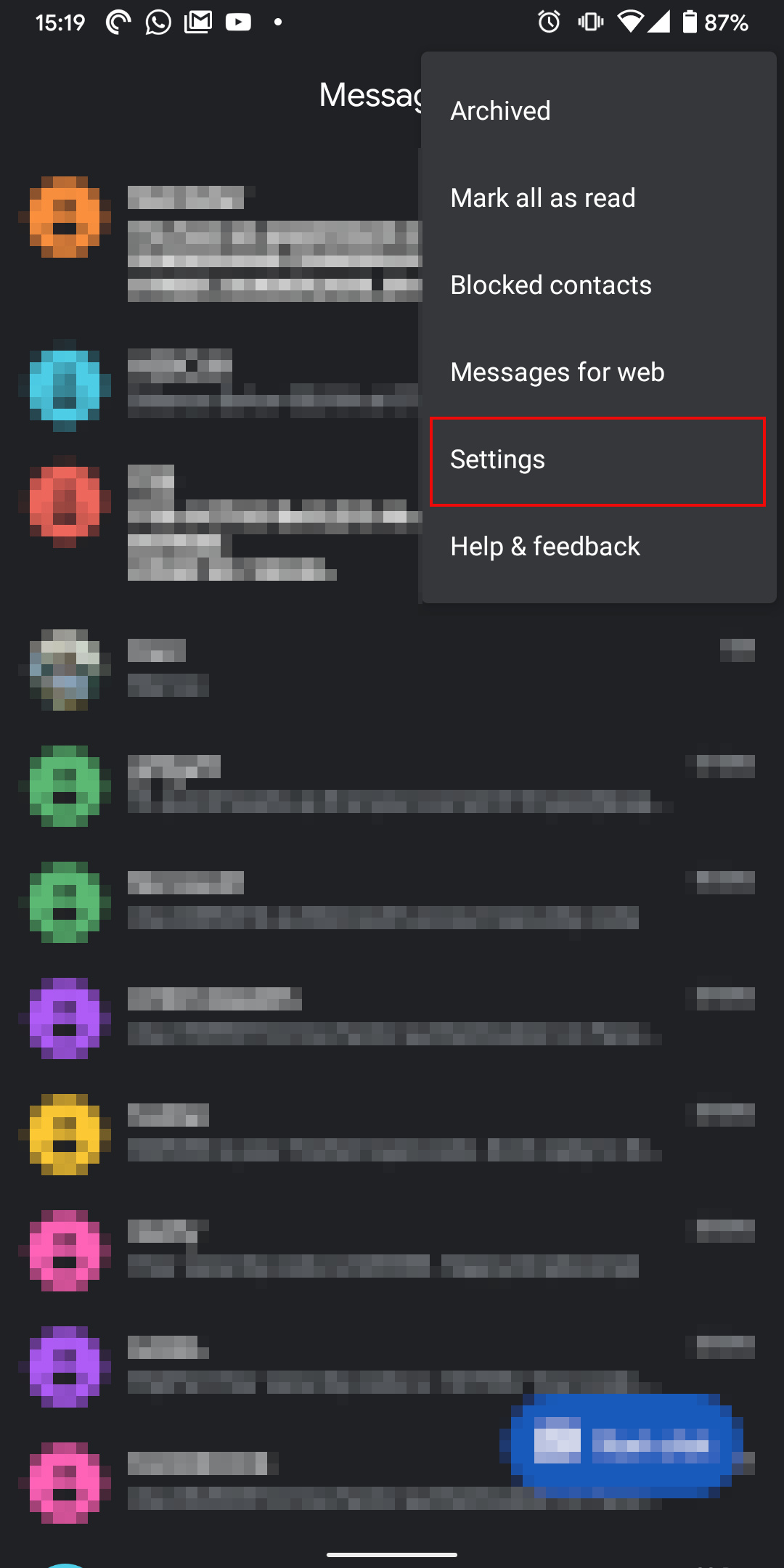 Activar mensajería RCS