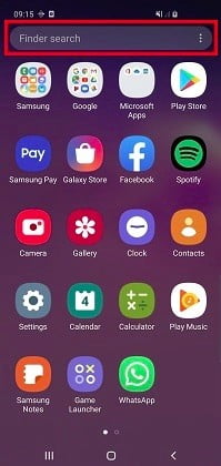 Samsung Galaxy search bar
