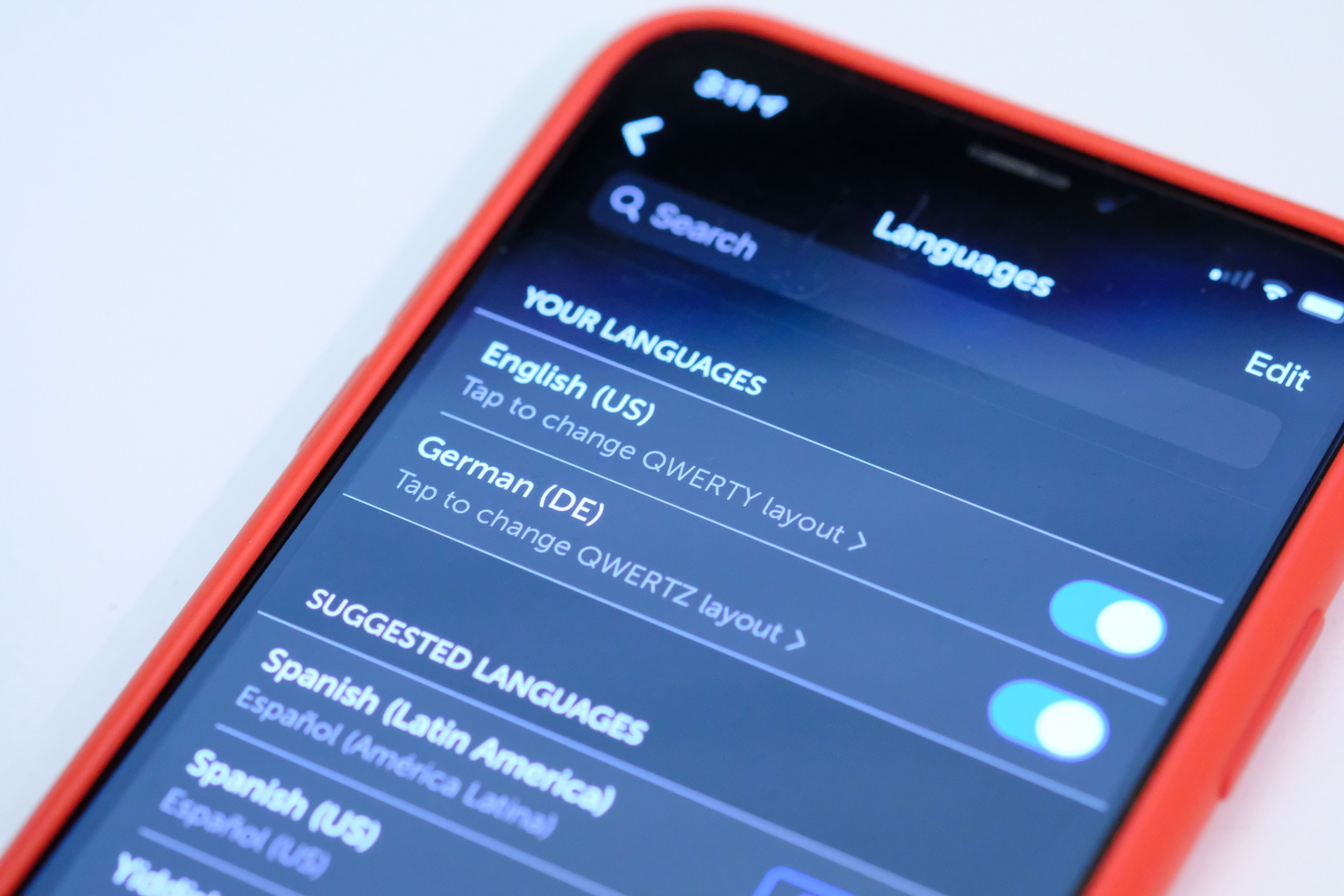 aplicación habilitar idiomas en el teclado SwiftKey