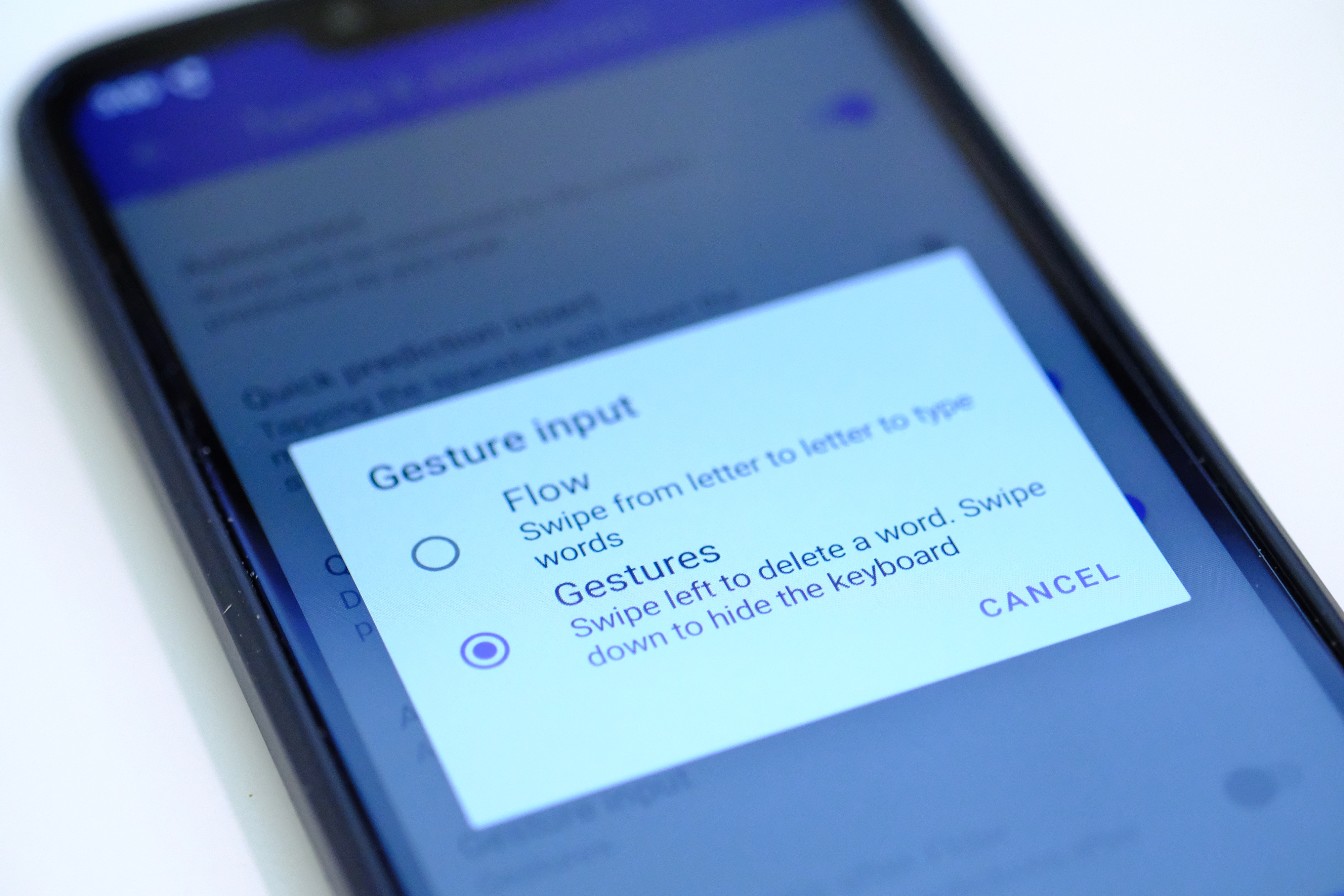 aplicación de gestos en el teclado SwiftKey