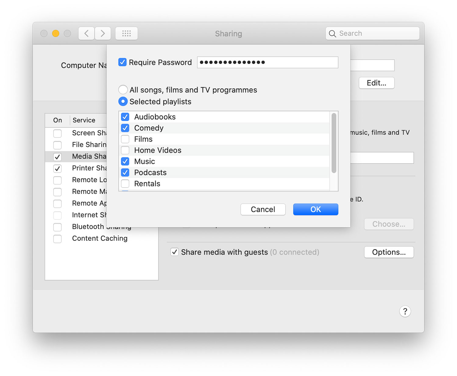 captura de cómo compartir tu biblioteca de música de Apple