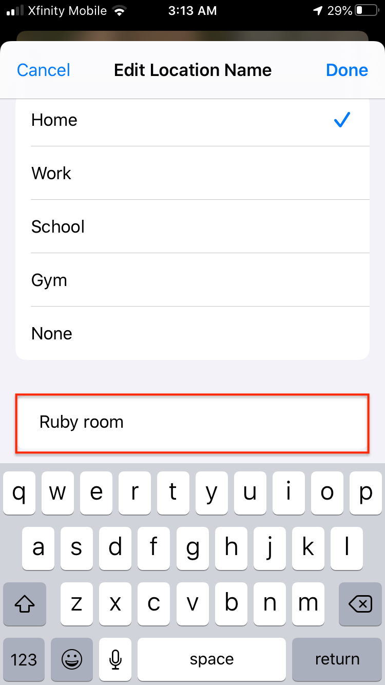 Captura de la función Find My