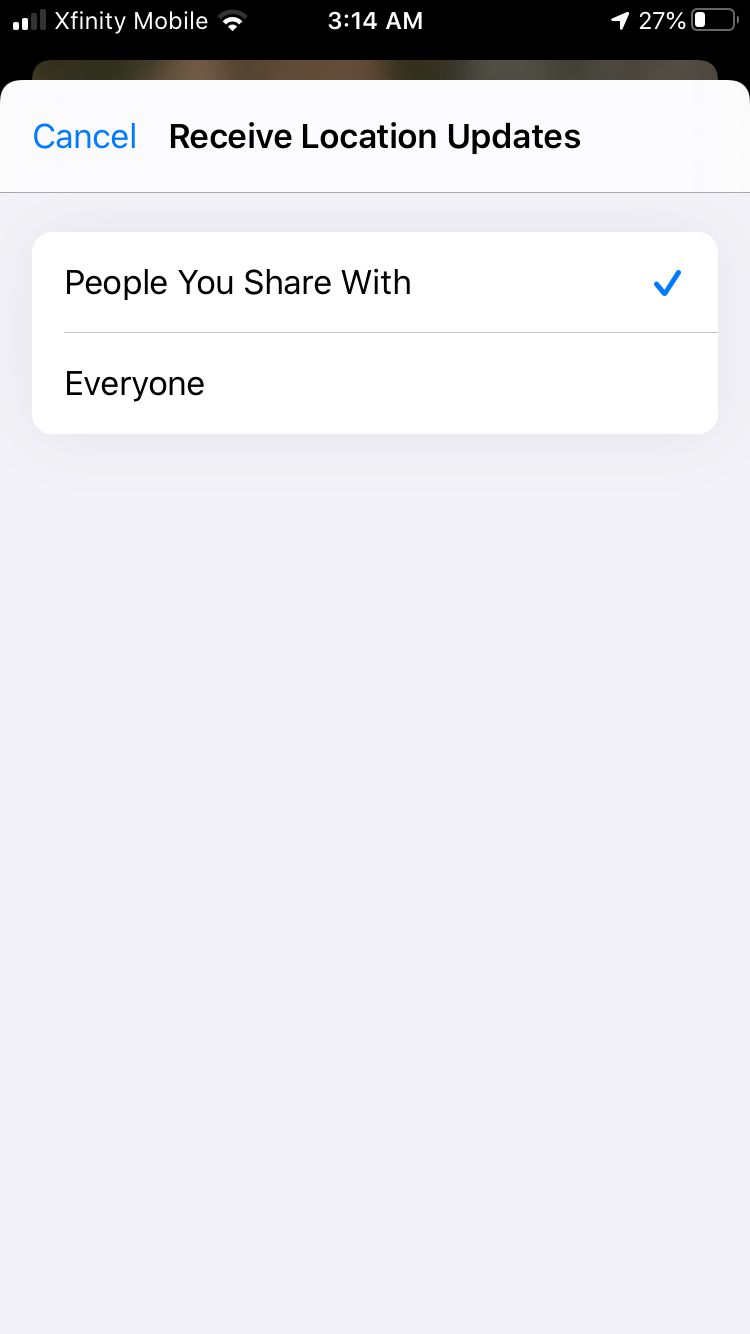 Captura de la función Find My