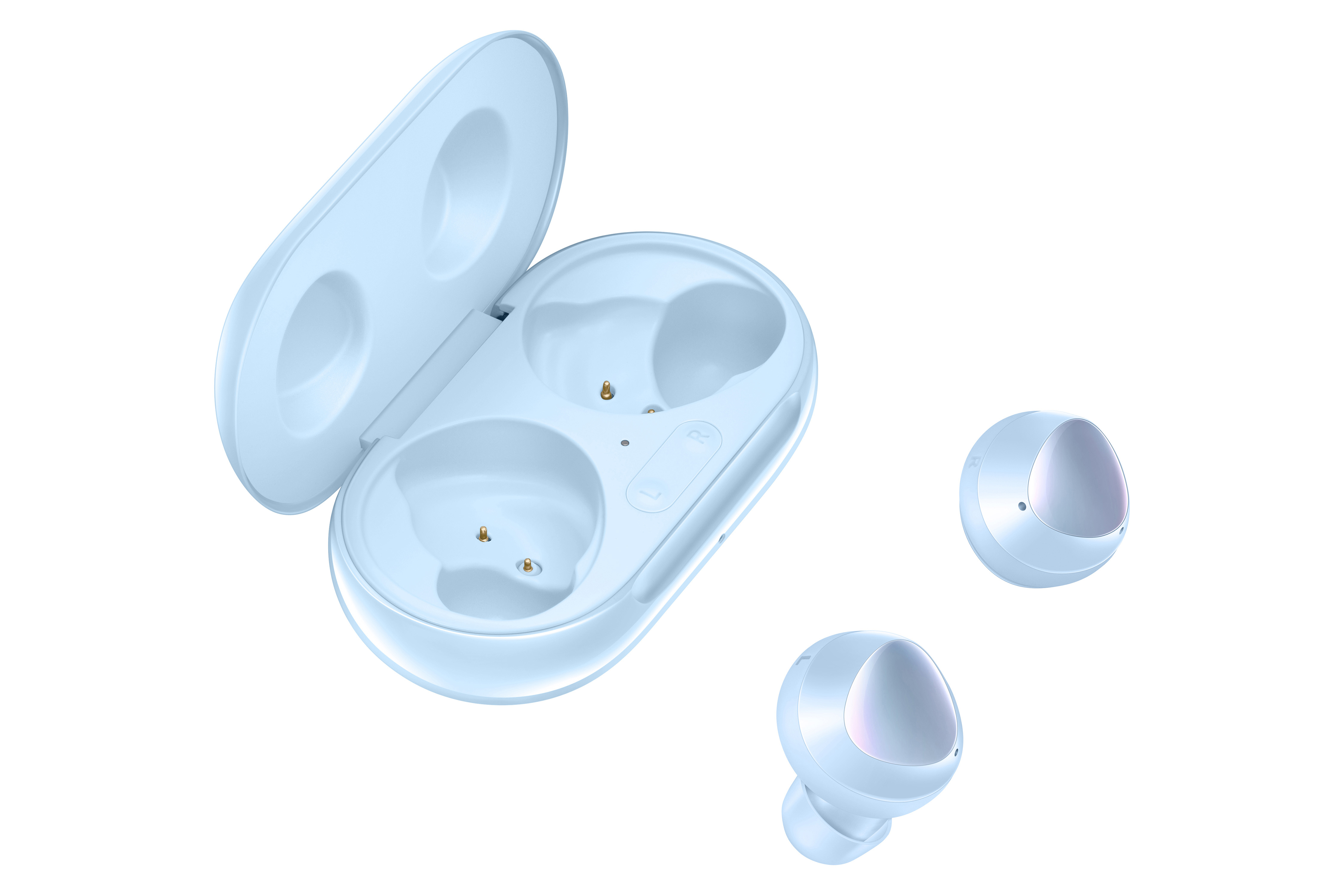samsung galaxy buds plus 2 product photography  sky blue