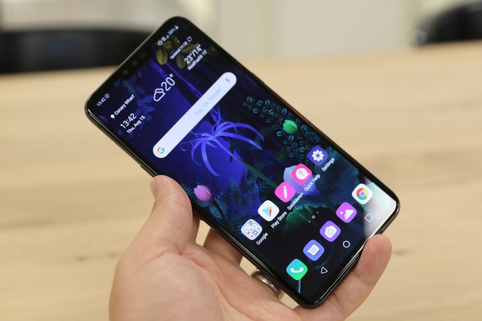 lg v60 thinq xiaomi mi 10 v50 front angled in hand on table
