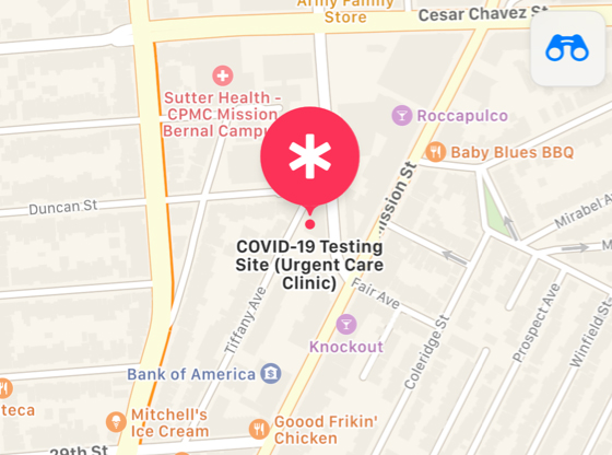 Apple Maps mostrará centros de pruebas de COVID-19