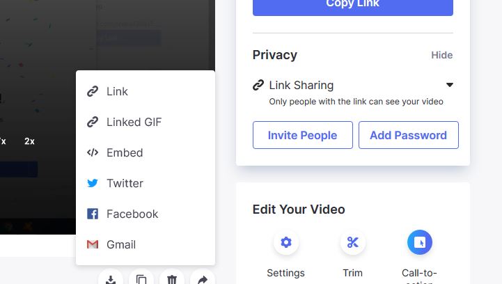Menú Compartir Carpetas en Loom