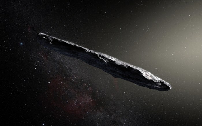 oumuamua objeto interestelar forma artist  s impression of the interstellar asteroid