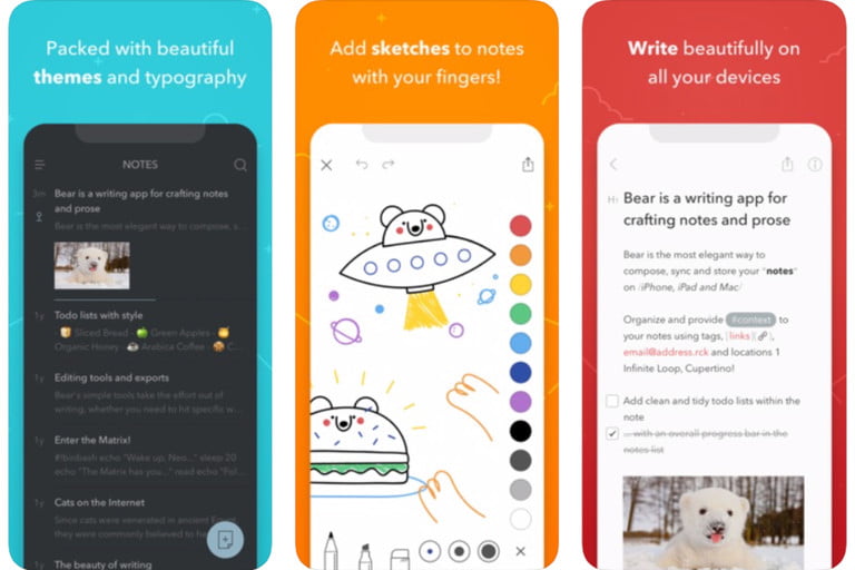 Bear, one of the best note-taking apps