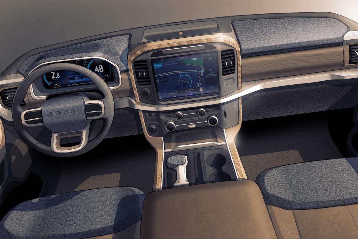 ford f 150 2021 all new interior sketch 01