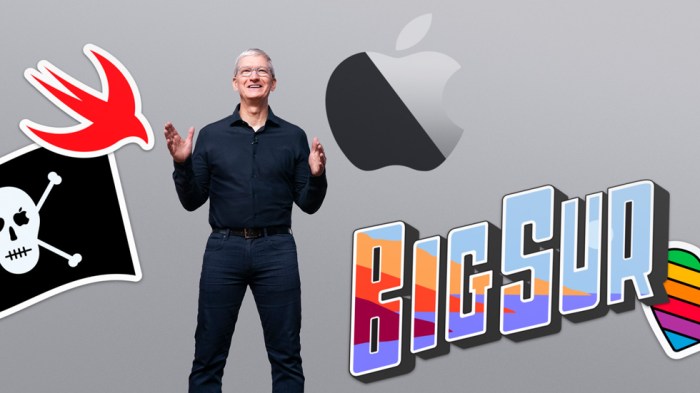Ejecutivo de Apple anunciando MacOS Big Sur