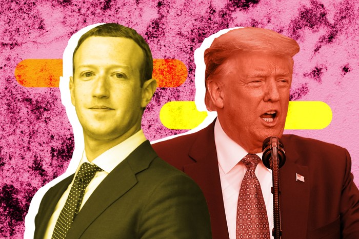 El CEO de Facebook junto al presidente Donald Trump