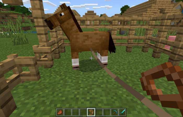 Cómo hacer una rienda en Minecraft para un caballo