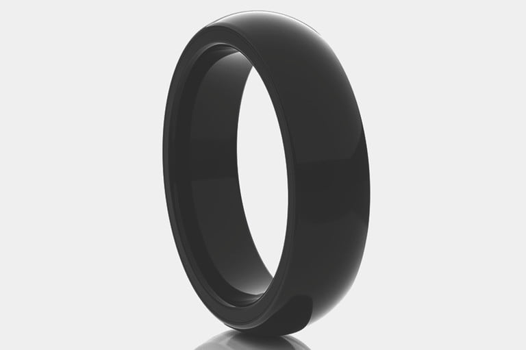 NFC - Anillo inteligente de acero inoxidable con chip de teléfono, anillos  para parejas, anillos negros para mujeres y hombres, anillo de joyería