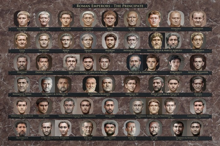 recreación de emperadores romanos realizada por el diseñador Daniel Voshart