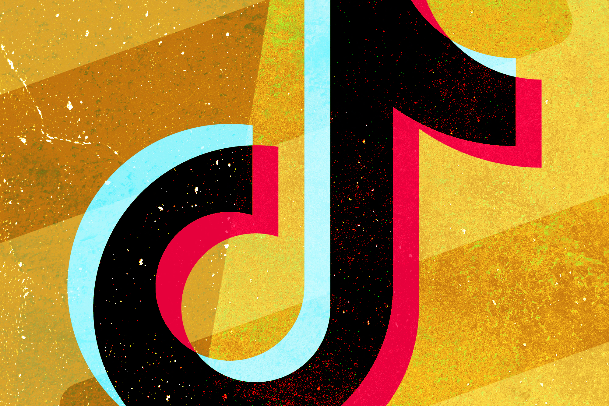 Logo de TikTok junto al presidente de Estados Unidos Donald Trump