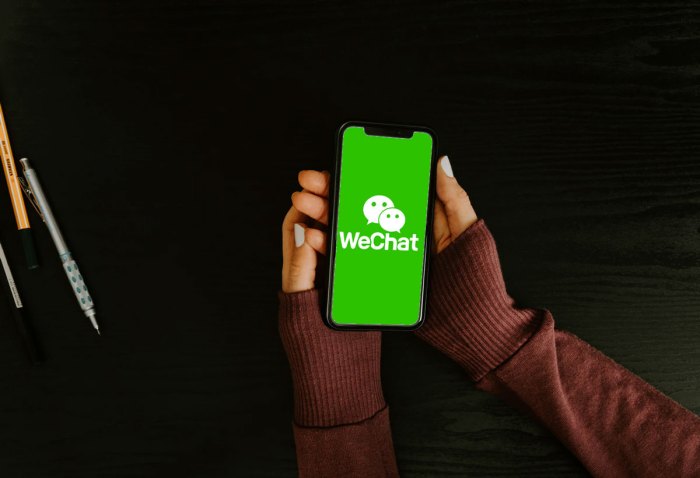 La aplicación WeChat en un iPhone