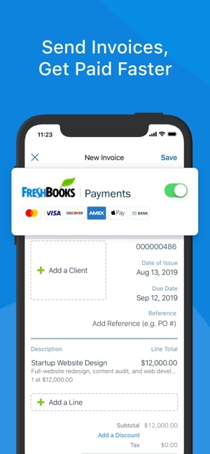mejores apps para pequenas empresas freshbooks app screenshot 1 send invoices 300x649