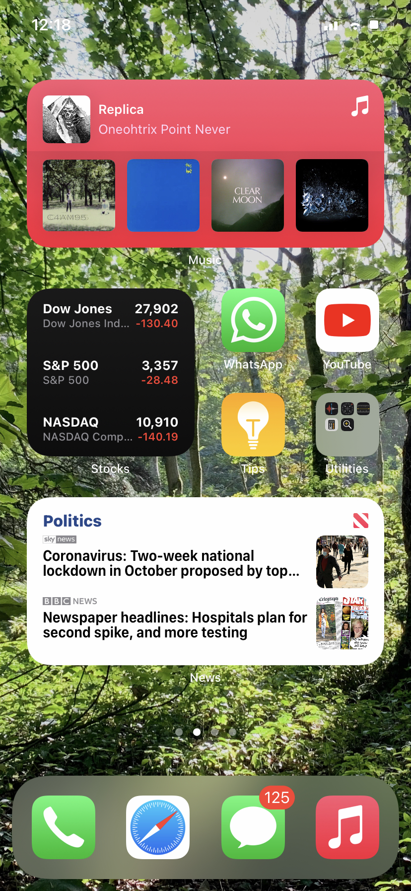Pantalla de inicio de iPhone para aprender a usar la app Library en iOS 14