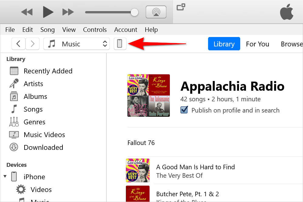 captura de pantalla de iphone de itunes