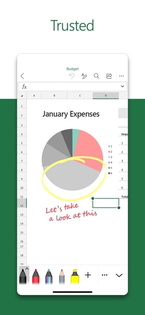 mejores apps para pequenas empresas microsoft excel app trusted pie chart screenshot 1 300x649