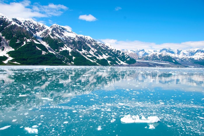La imagen muestra un glaciar en Alaska.