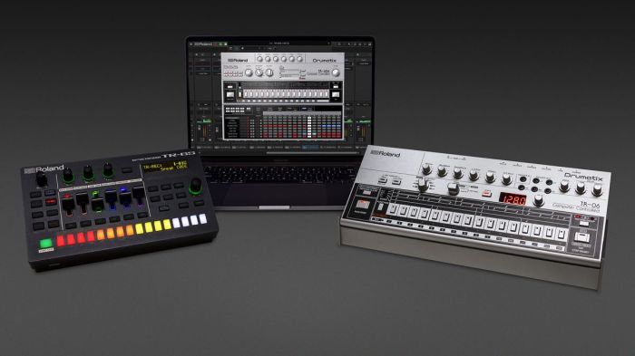 La imagen muestra las nuevas cajas de ritmos presentadas por Roland.