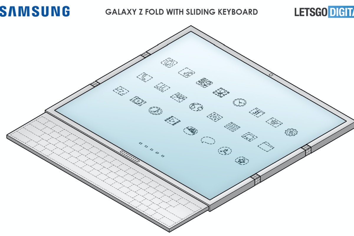filtran dispositivo samsung pliegues teclado galaxy z fold opvouwbare smartphone