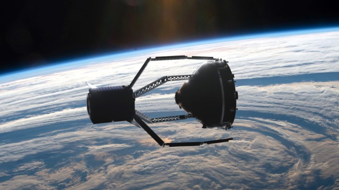 La imagen muestra la "garra" desarrollada por ClearSpace y la ESA para eliminar los desechos espaciales.