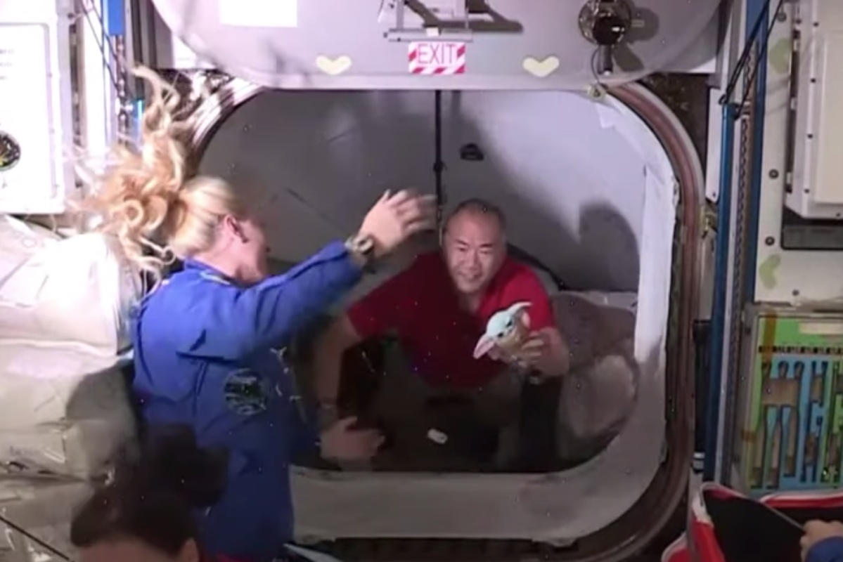 astronautas spacex babyyoda eei llegada baby yoda