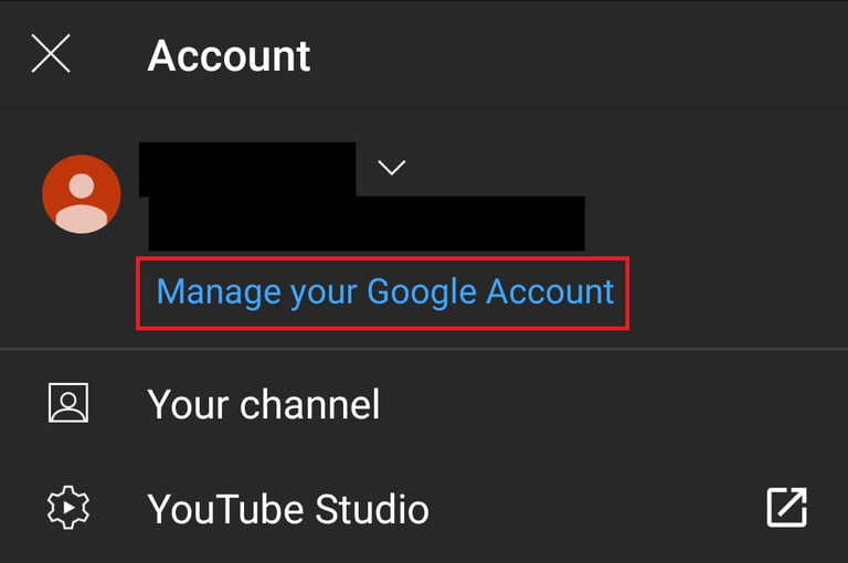 Borrar cuenta de YouTube para Android
