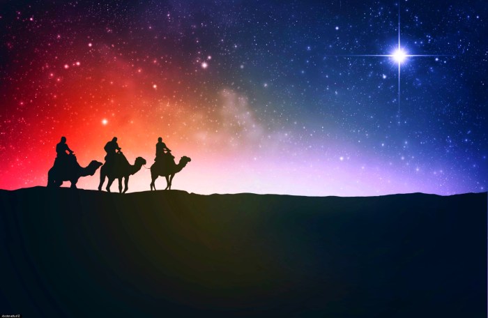 Los Reyes Magos guiados por la Estrella de Belén