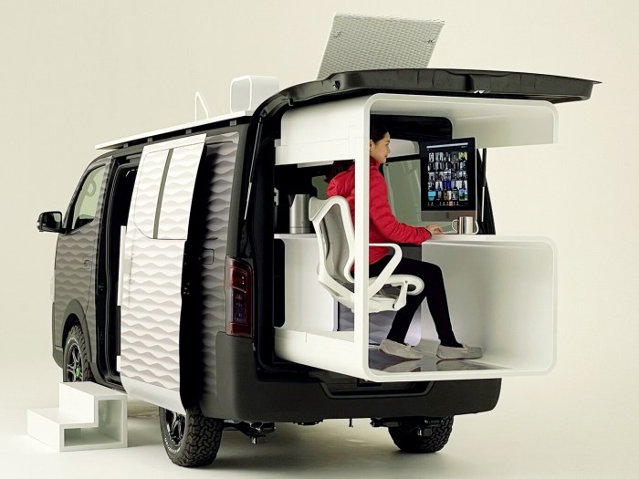 La imagen muestra el diseño conceptual de Nissan para su nueva versión de la NV350.