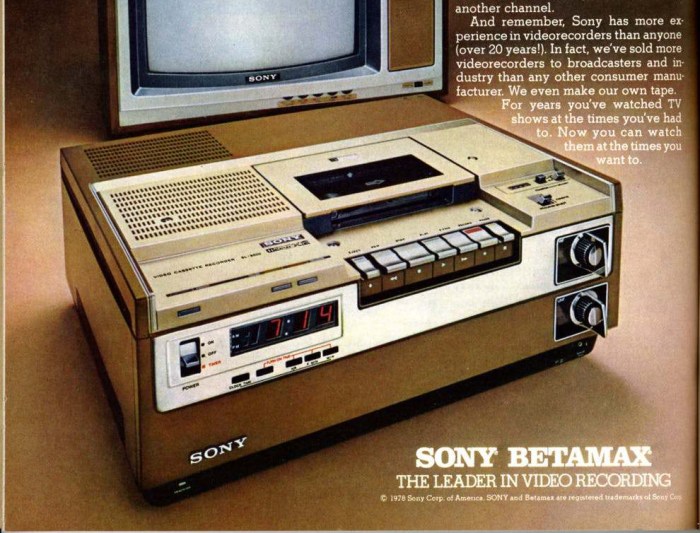La imagen muestra el popular Betamax de Sony.