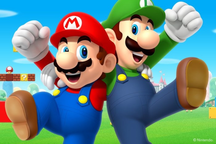 Mario y Luigi, los personajes de Nintendo, están abrazados