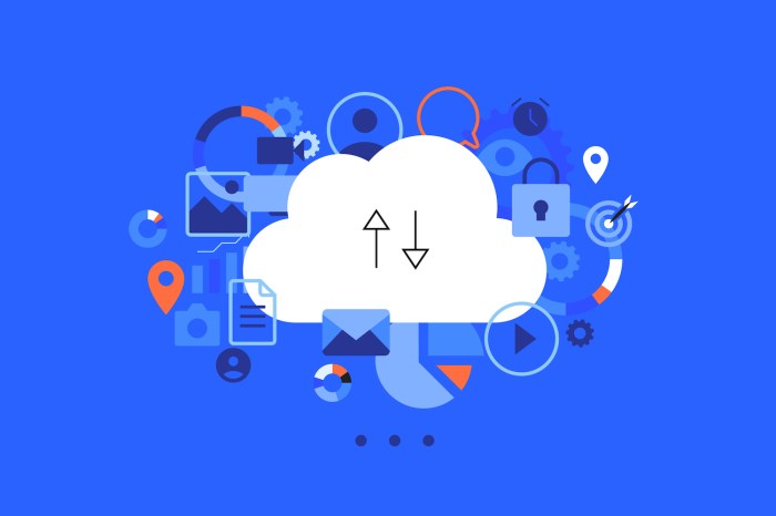 servicios de almacenamiento en la nube gratis conceptual flat vector illustration for cloud hosting