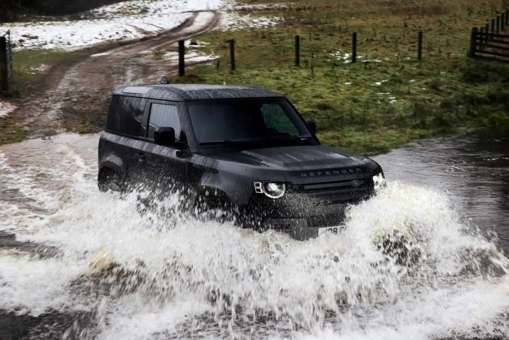 Land Rover Defender V8 2022 on river