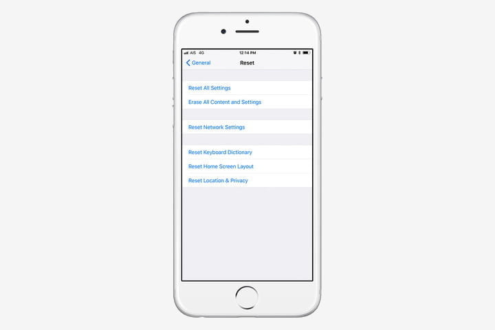 Pantalla de configuración de iOS para aprender a restaurar el iPhone