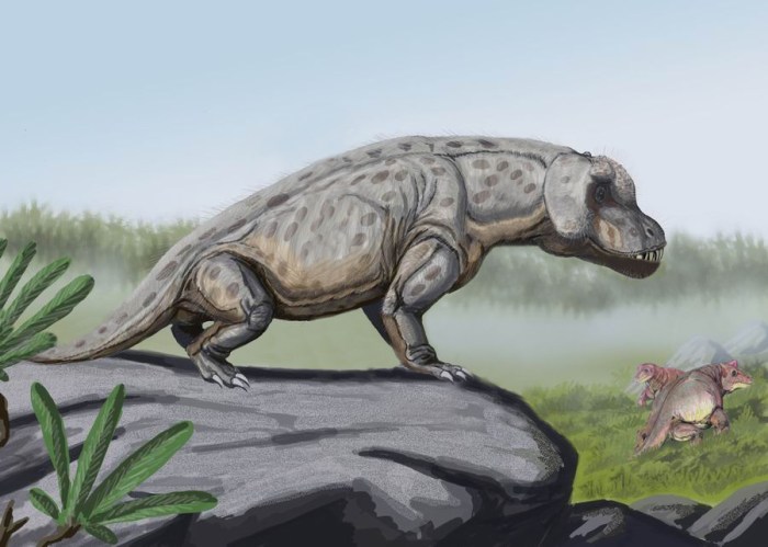 Una ilustración del Anteosaurus, el depredador que antecedió a los dinosaurios