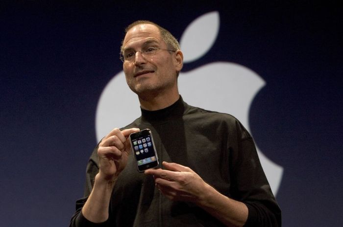 Una imagen de Steve Jobs durante la presentación del iPhone el 9 de enero de 2007