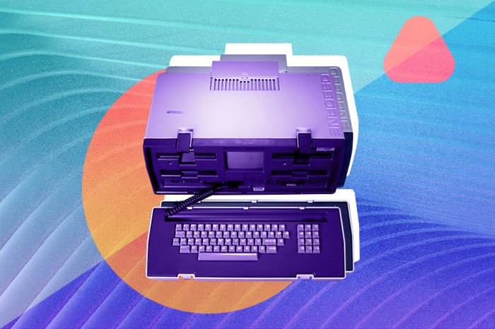 Una imagen de la primera computadora portátil comercial, la Osborne 1